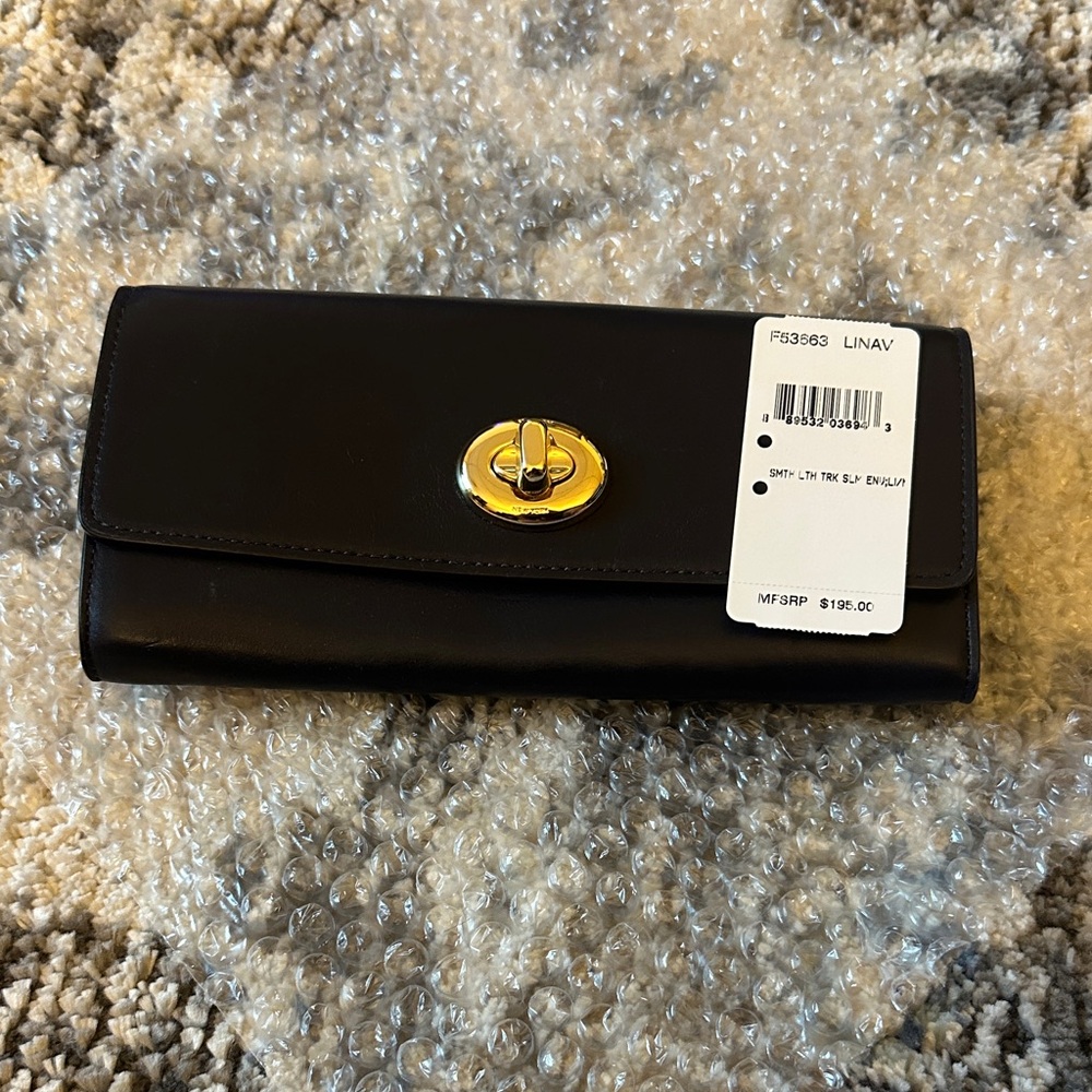 Coach Black Turnlock Wallet with original tag - never used